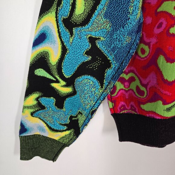 AGR Cherish Jacquard Split Sweater Merino Wool Psychedelic Unisex Size Large NEW - Picture 5 of 12